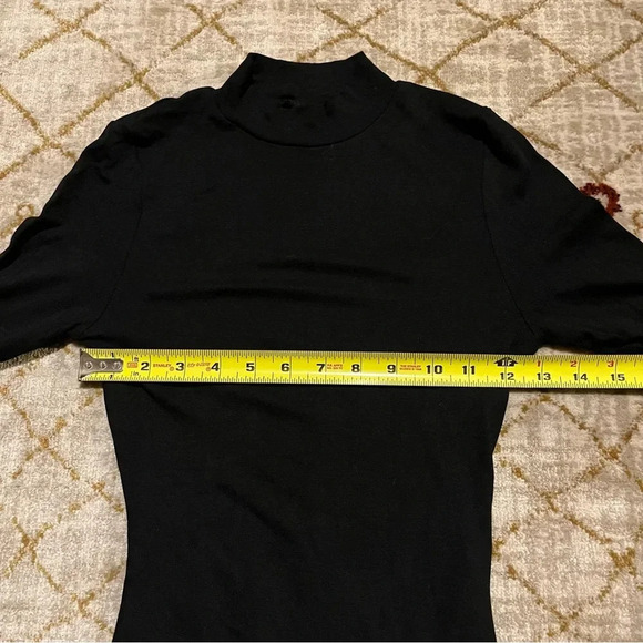Asos Bodysuit Turtleneck Mock Neck Black Women's Long Sleeve Size 4 - Picture 4 of 8